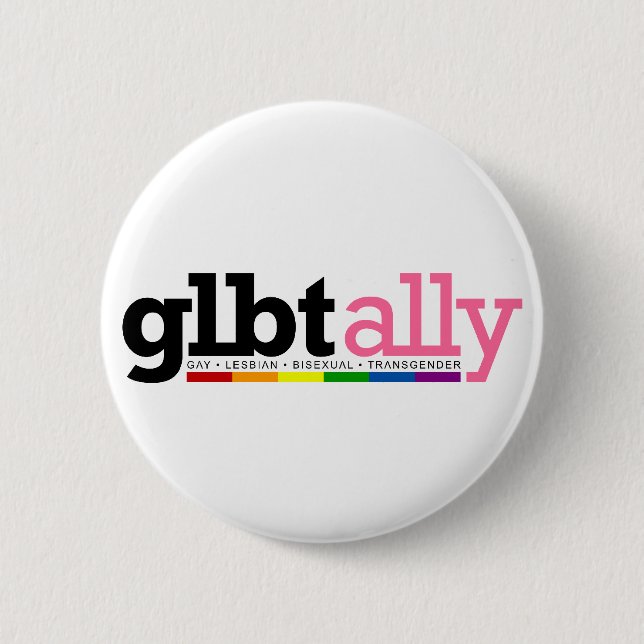 GLBT Ally White Button (Vorderseite)