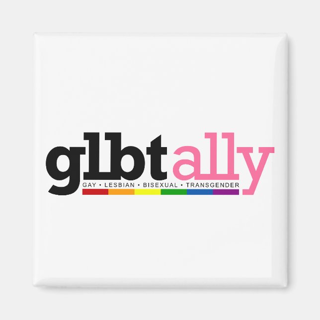 GLBT Ally White Magnet (Vorne)