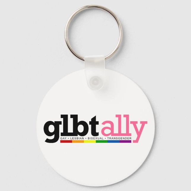 GLBT Ally White Schlüsselanhänger (Vorderseite)