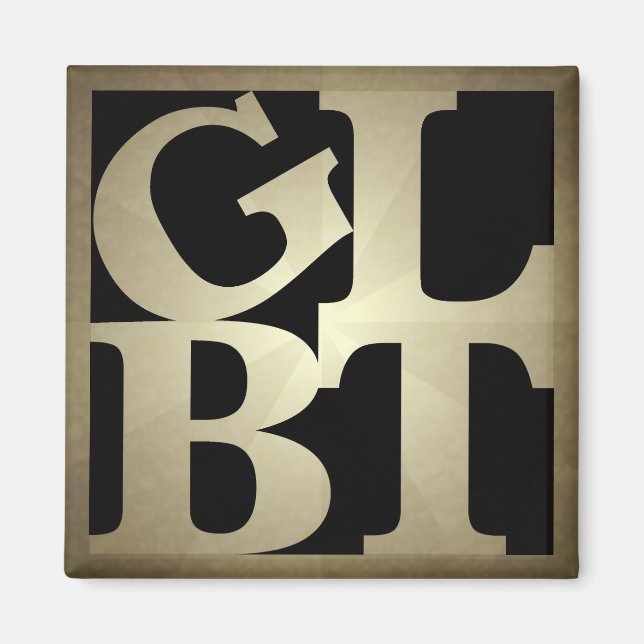 GLBT Black Pop Square Magnet (Vorne)