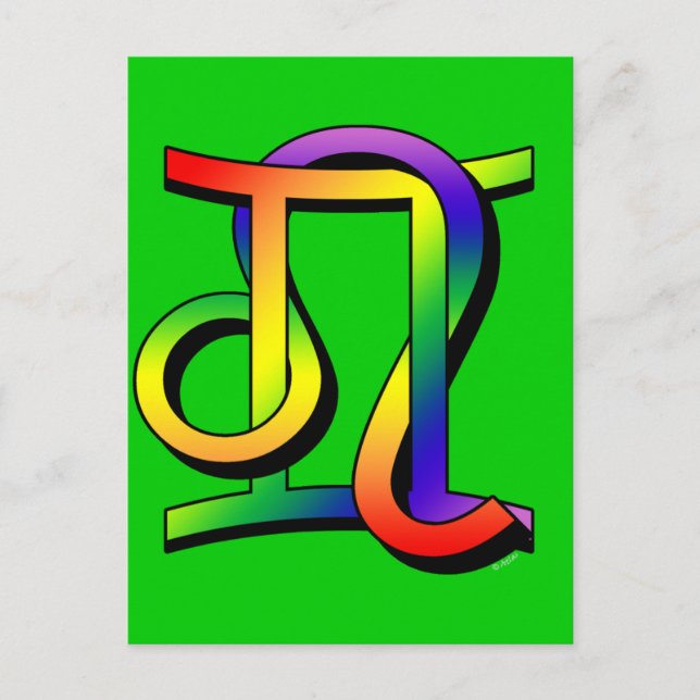 GLBT Gemini & Leo Postkarte (Vorderseite)