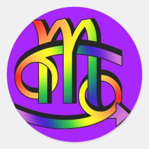 GLBT Krebs u. Skorpion Runder Aufkleber