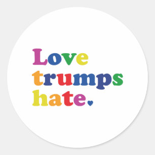 GLBT Liebe Trumps Hate Runder Aufkleber