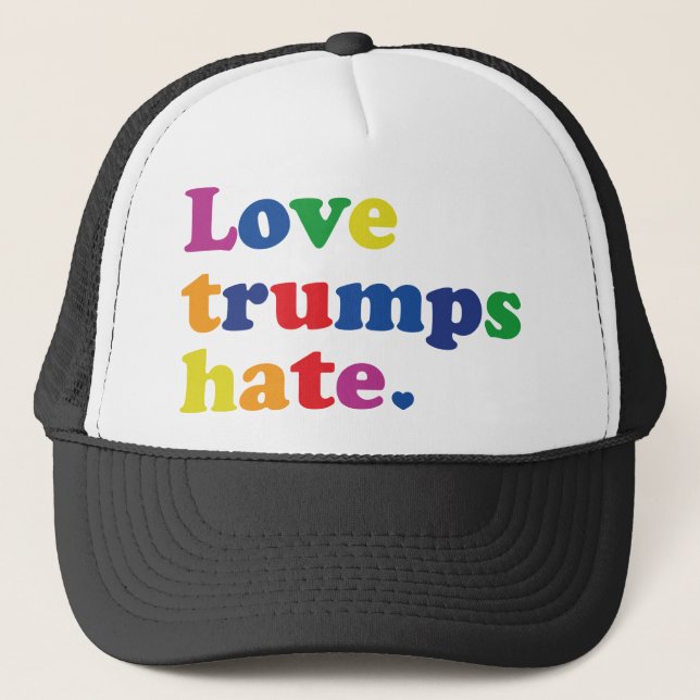 GLBT Liebe Trumps Hate Truckerkappe (Vorderseite)