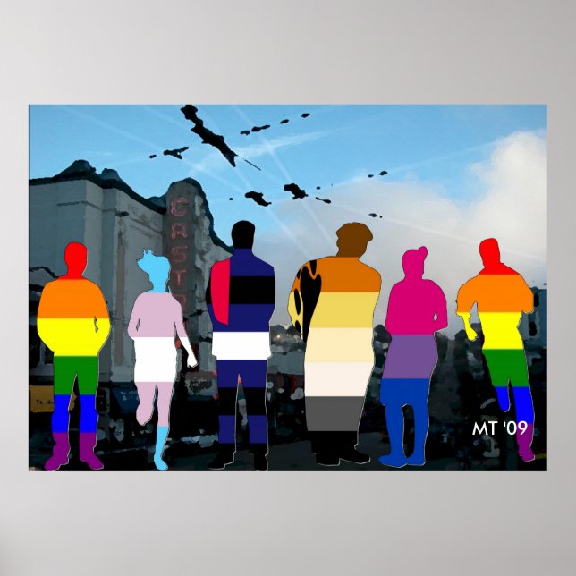 GLBT Pride Menschen in Castro Art Print Poster (Vorne)