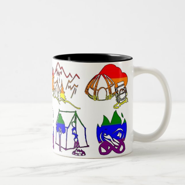 GLBT Stolz-Camper-Tasse Zweifarbige Tasse (Rechts)