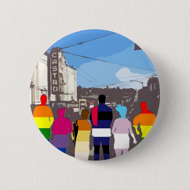 GLBT Stolz-Leute im Castro #2 Button (Vorderseite)