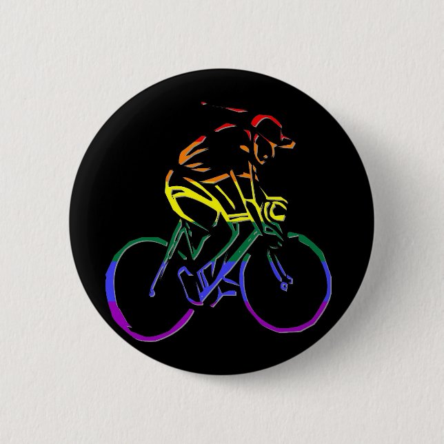 GLBT Stolz-Radfahrer Button (Vorderseite)