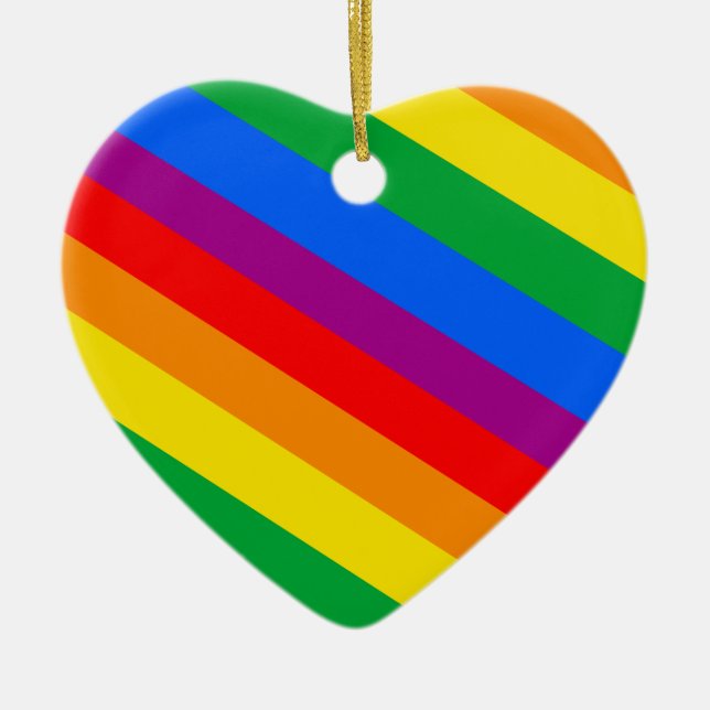 GLBT-Streifen 2 Keramik Ornament (Vorne)
