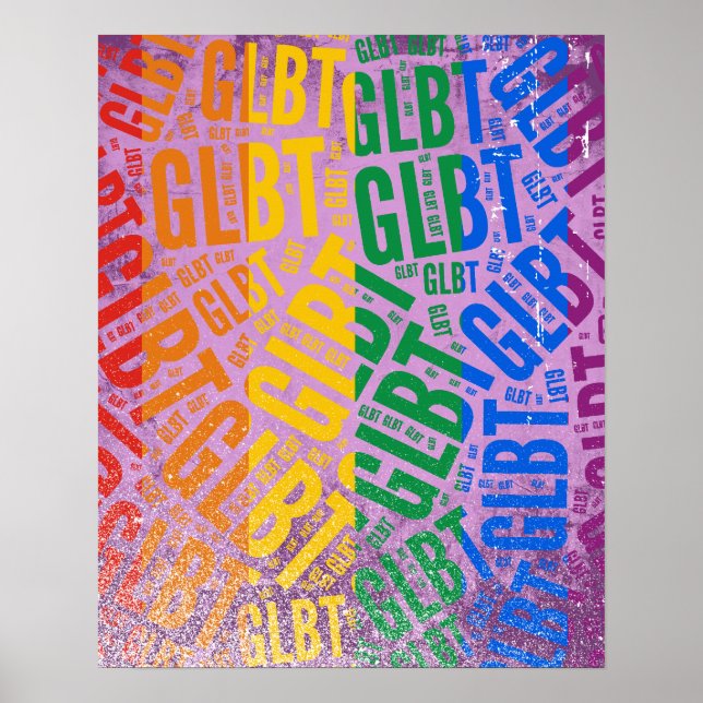 GLBT WORD PATTERN FARBE -.pnng Poster (Vorne)