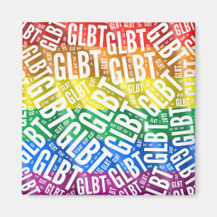 GLBT WORD PATTERN WHITE -.pnng Magnet