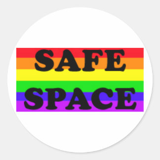 GLBTQA Safe Space Runder Aufkleber