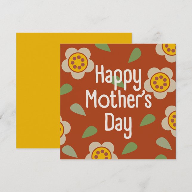 GLEAM GLADE - Mother's Day Floral Invitation Card Einladung (Vorne/Hinten)