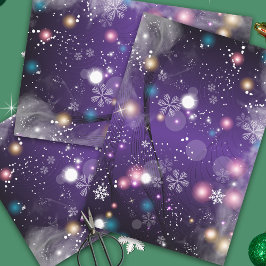 Gleaming Mistral Lila Weihnachten Winter Wunderlan Geschenkpapier Set