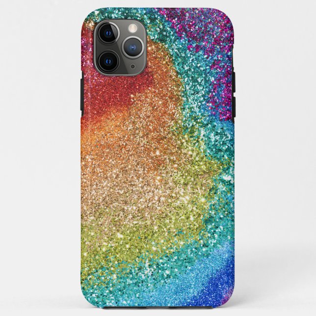 Gleaming Rainbow Glitzer Swirl Case-Mate iPhone Hülle (Rückseite)