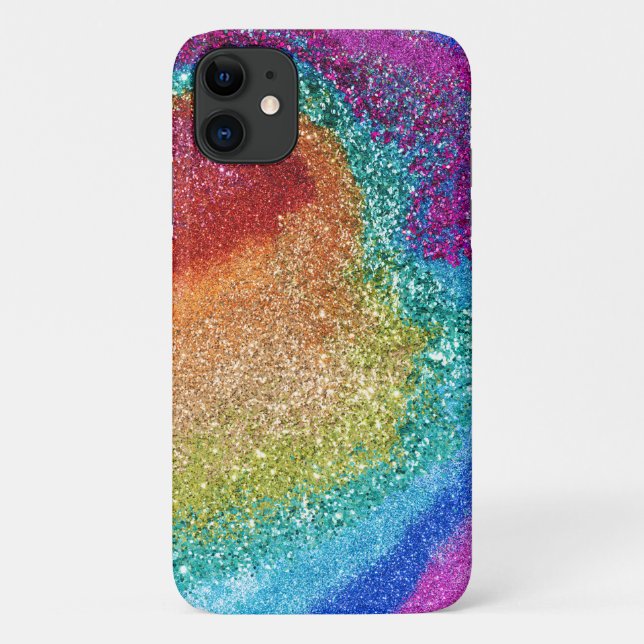 Gleaming Rainbow Glitzer Swirl Case-Mate iPhone Hülle (Rückseite)
