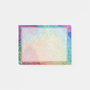 Gleaming Rainbow Glitzer Swirl Post-it Klebezettel