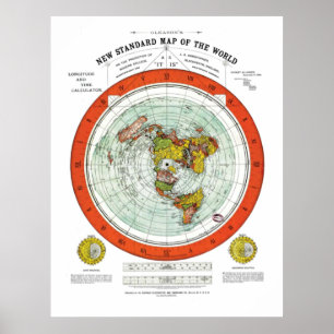 Gleason's neue Standardkarte der Welt Poster