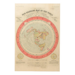 Gleasons "NEUE STANDARDkarte von der WELT" Holzwanddeko