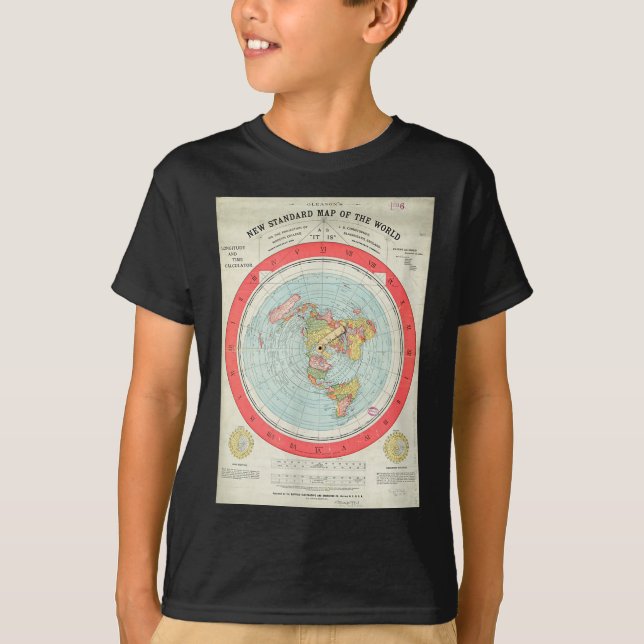 Gleason's New Standard Map Of The World - Flat Ear T-Shirt (Vorderseite)