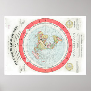 Gleason's NEW STANDARD MAP OF THE WORLD - High Rez Poster