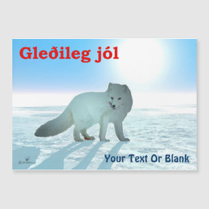 Gleðileg Jól - Arctic Fox Magnetkarte