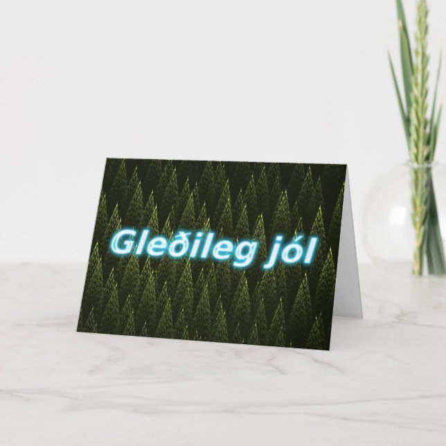 Gleðileg Jól - Conifers Feiertagskarte (Vorderseite)