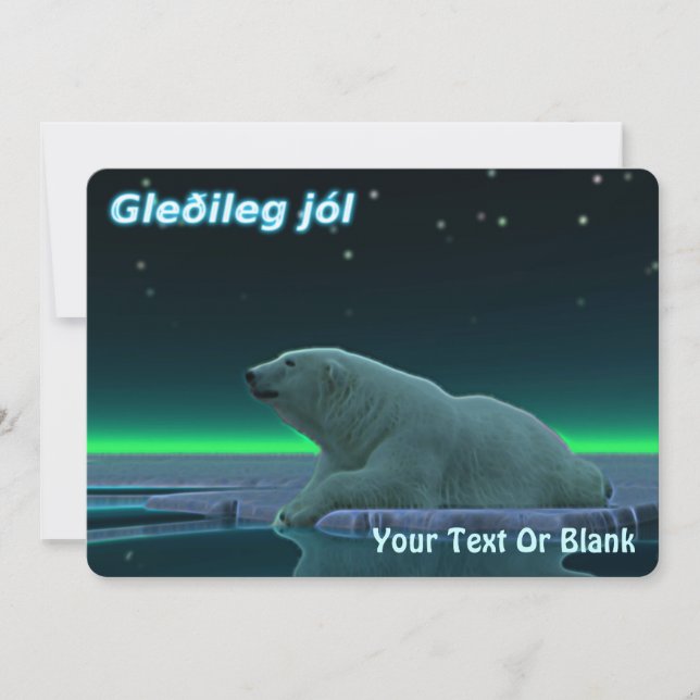 Gleðileg Jól - EisEdge Polar Bear Feiertagskarte (Vorderseite)