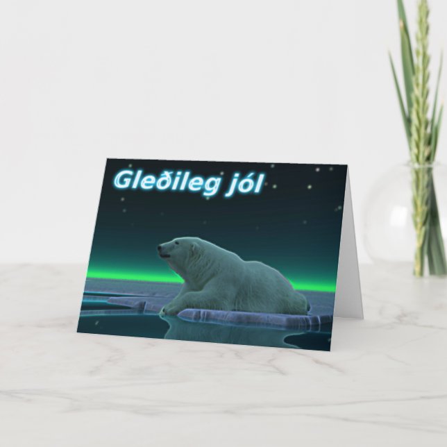 Gleðileg Jól - EisEdge Polar Bear Feiertagskarte (Vorderseite)
