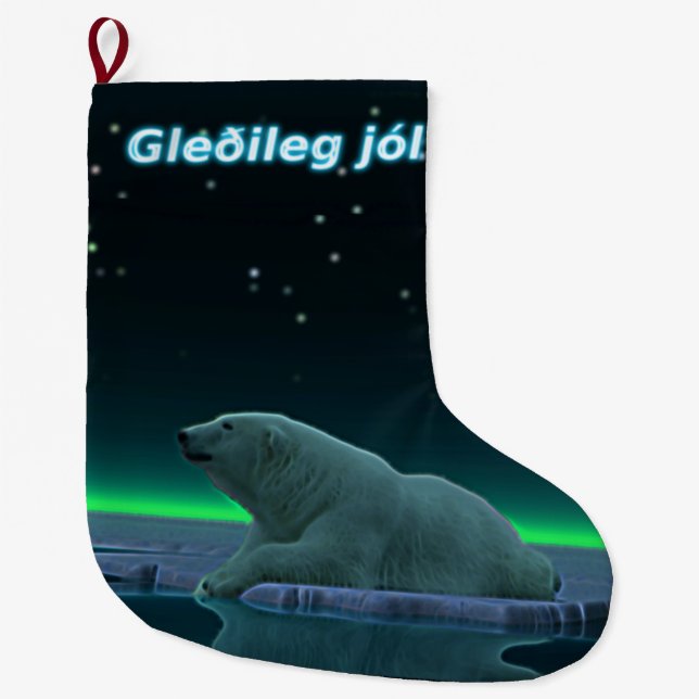 Gleðileg jól - Eiskantenbär Großer Weihnachtsstrumpf (Vorderseite)