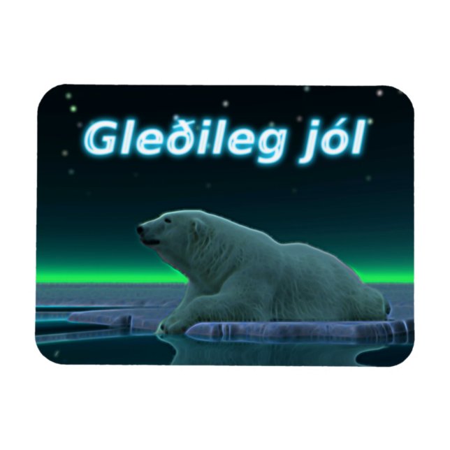 Gleðileg jól - Eiskantenbär Magnet (Horizontal)