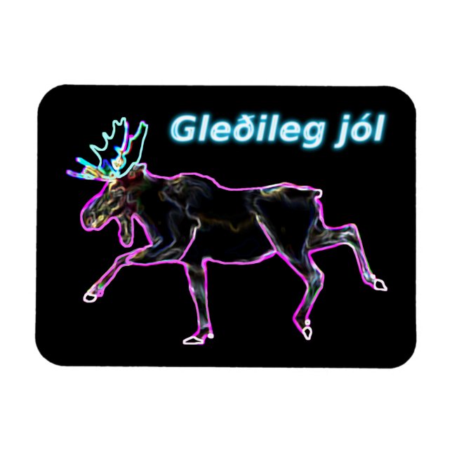 Gleðileg jól - Electric Moose Magnet (Horizontal)