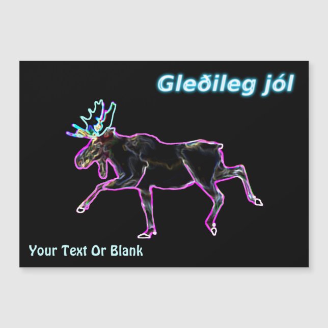 Gleðileg Jól - Electric Moose Magnetkarte (Vorderseite)
