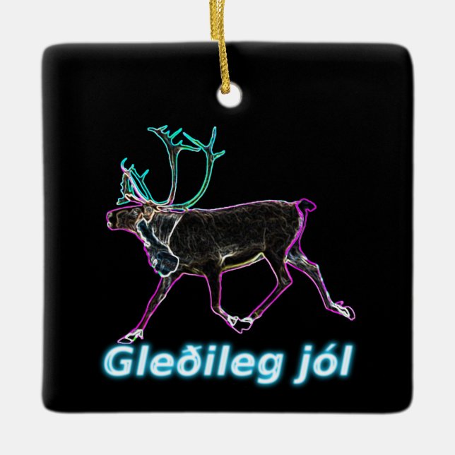 Gleðileg jól - Elektrische Karibik Keramikornament (Vorderseite)
