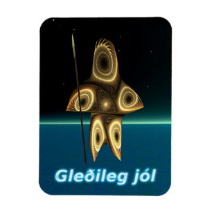 Gleðileg jól - Fraktal Inuit Hunter Magnet