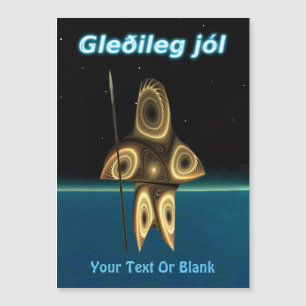Gleðileg jól - Fraktal Inuit Hunter Magnetkarte