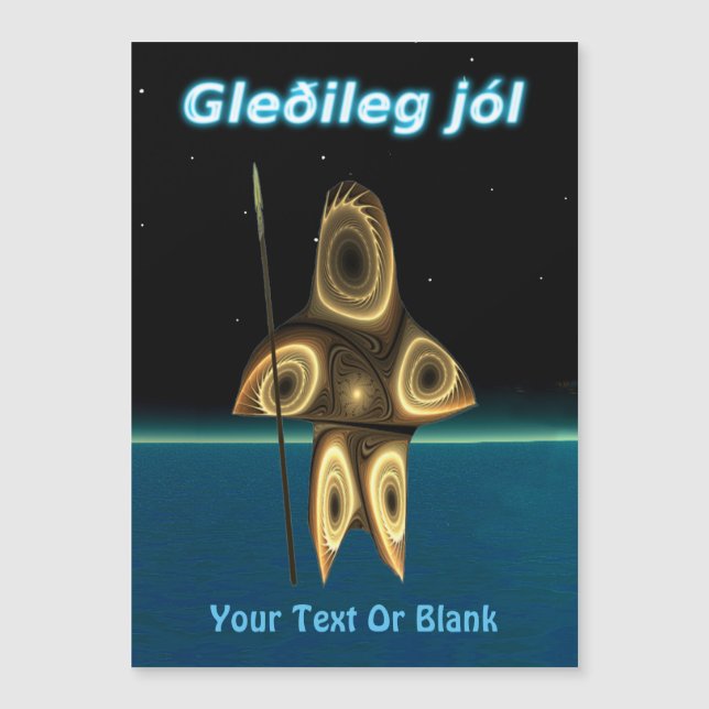 Gleðileg jól - Fraktal Inuit Hunter Magnetkarte (Vorderseite)