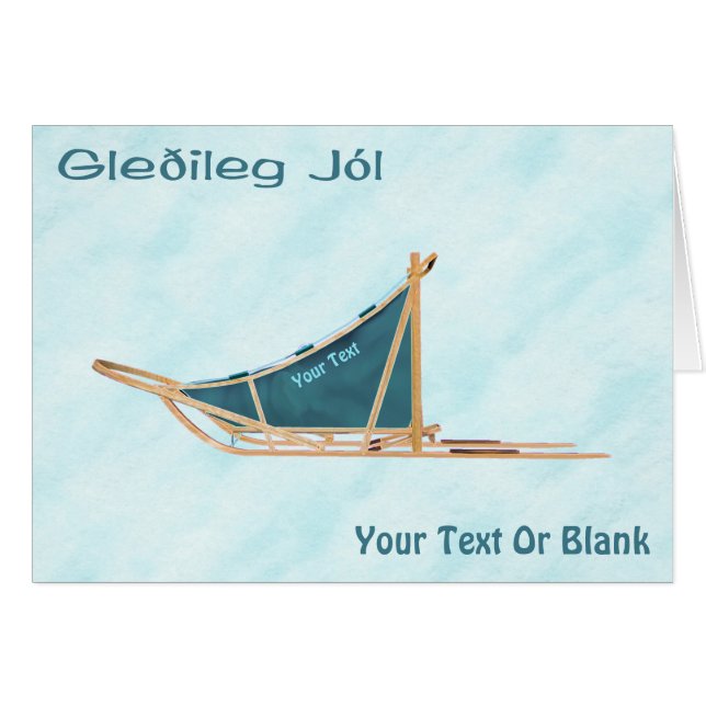 Gleðileg Jól - Hund auf Schnee geschleudert (Vorderseite (Horizontal))