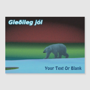 Gleðileg Jól - Polar Lights Polar Bear Magnetkarte