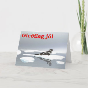 Gleðileg jól - Siegel Ribbon Feiertagskarte