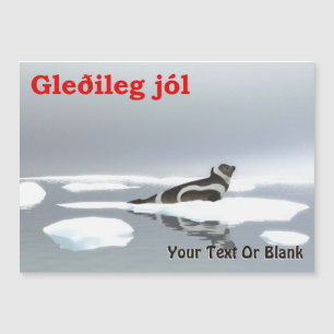 Gleðileg Jól - Siegel Ribbon Magnetkarte
