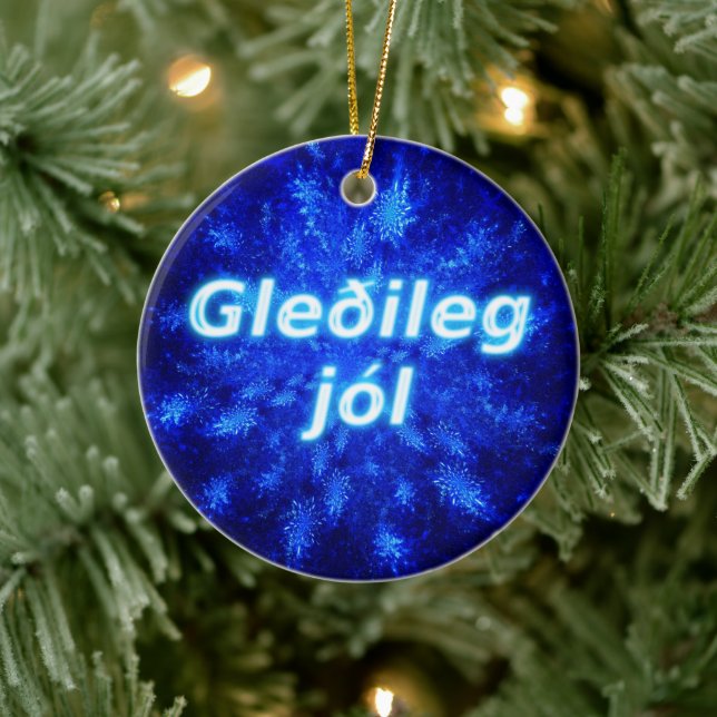 Gleðileg Jól - Snowburst Keramik Ornament (Baum)