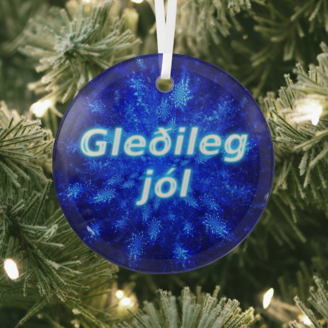 Gleðileg Jól - Snowburst Ornament Aus Glas (InSitu)