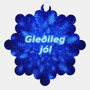 Gleðileg Jól - Snowburst Ornament Karte