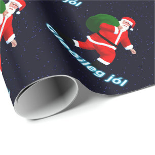 Gleðileg jól - Weihnachtsmann Geschenkpapier