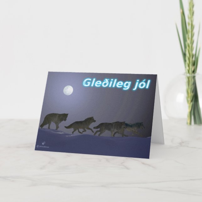 Gleðileg jól - Wolf Pack Feiertagskarte (Vorderseite)