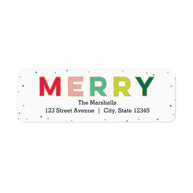 Gleeful Merry Holiday Address Label (Vorne)