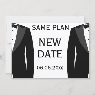 Gleich Plan Neuer Termin Schwarz-Weiß-Gay Hochzeit Save The Date