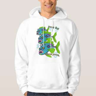 Gleiche Flossen, verschiedene Reisen - Bunte Fisch Hoodie