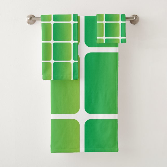 Gleiche grüne Plätze Badhandtuch Set (Insitu)